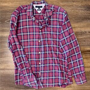 Tommy Hilfiger Red and Blue Plaid Button Down Shirt